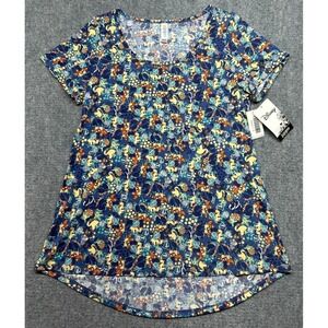 LulaRoe Disney Classic T-Shirt Womens S Blue Mickey Mouse Short Sleeve New